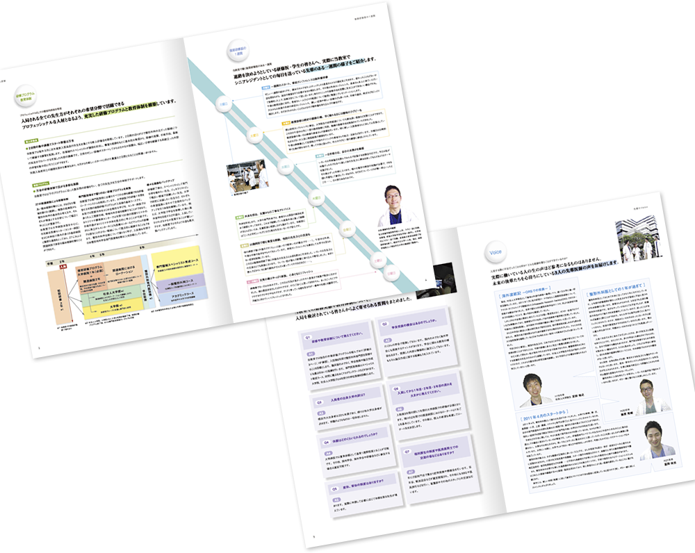横浜市立大学様 採用パンフレットデザイン実績 中綴じ 8ページ2