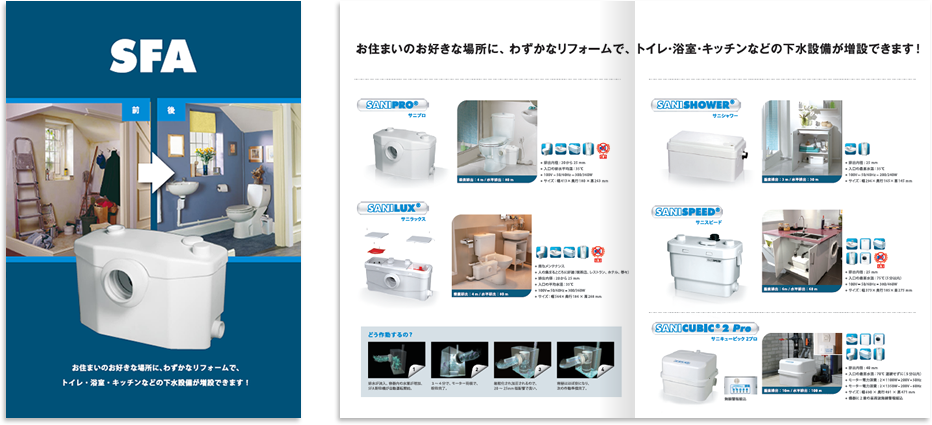 SFA Japan様 カタログデザイン実績