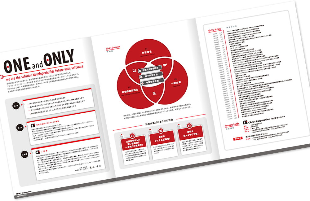 クリックス様 会社案内デザイン実績
