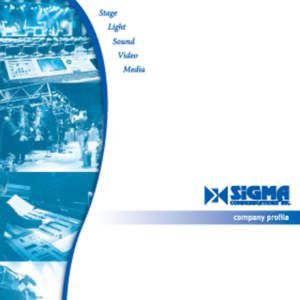 株式会社シグマコミュニケーションズ 様 会社案内制作実績：クールブルーのグラデーションが印象的な、先進的で信頼感のあるシグマコミュニケーションズ会社案内の表紙