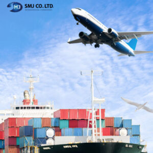 SMJ株式会社 様 会社案内制作実績：青空と海を背景にグローバルに躍進するSMJ株式会社