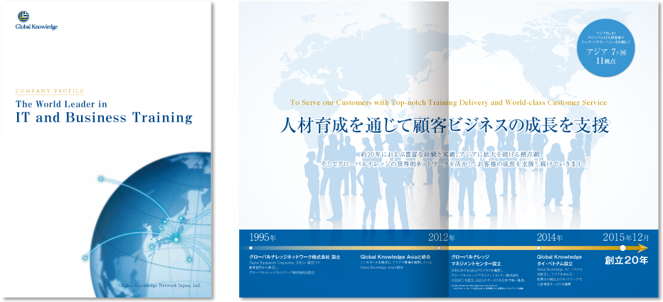 グローバルナレッジネットワーク様 会社案内デザイン実績