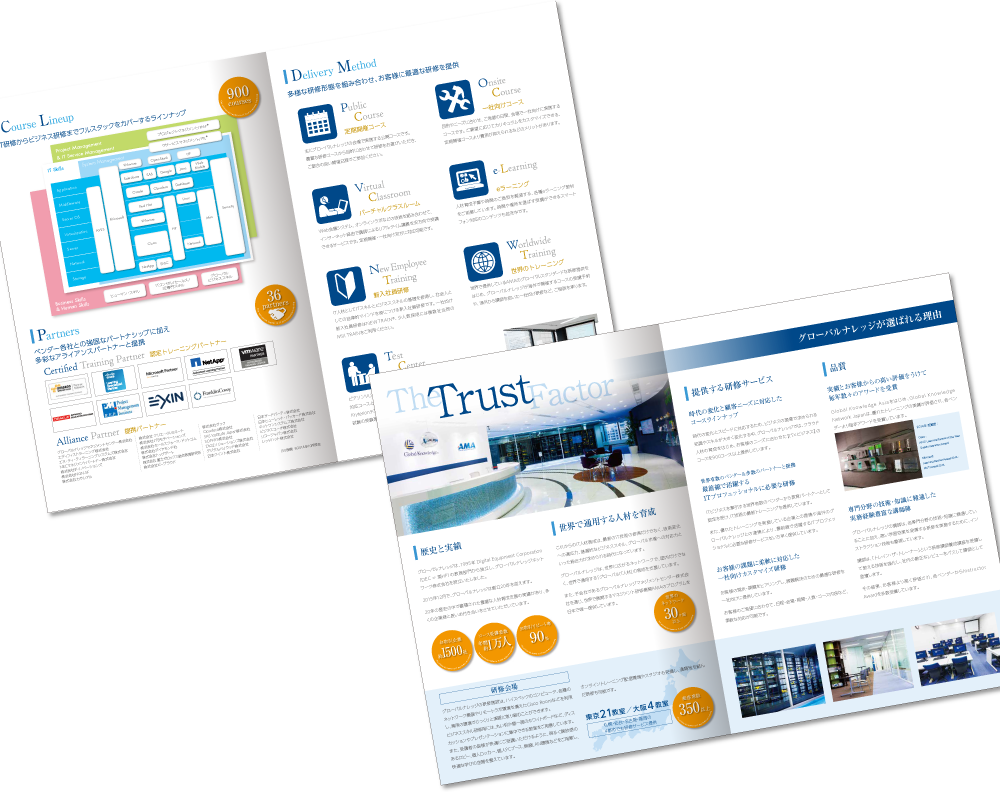 グローバルナレッジネットワーク様 会社案内デザイン実績