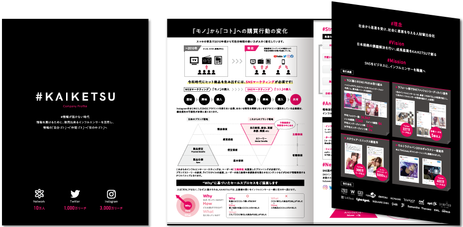 KAIKETSU様 会社案内デザイン実績