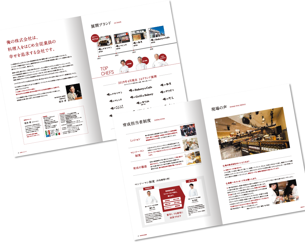 俺の様 会社案内デザイン実績