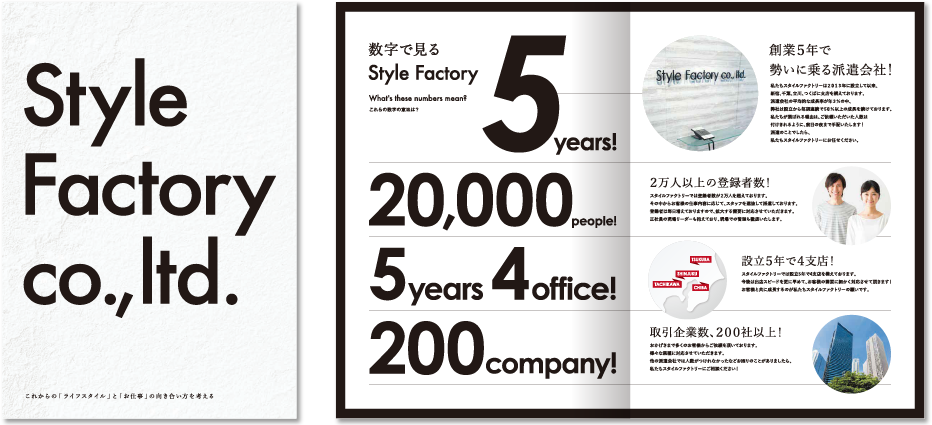 スタイルファクトリー様 会社案内デザイン実績