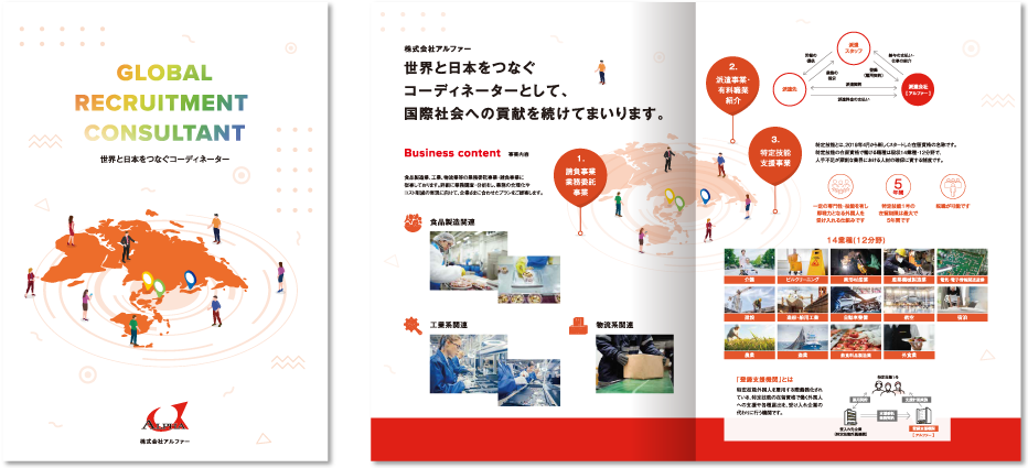 株式会社アルファー様 会社案内デザイン実績