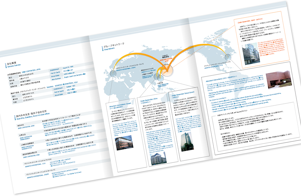 大同通商様 会社案内デザイン実績