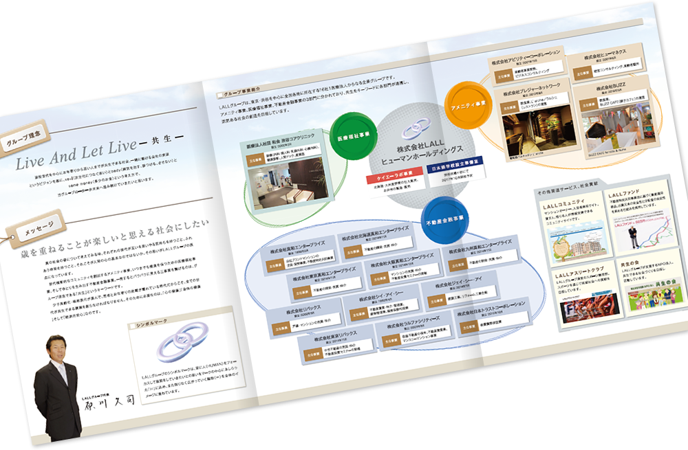 LALLヒューマンホールディングス様 会社案内デザイン実績