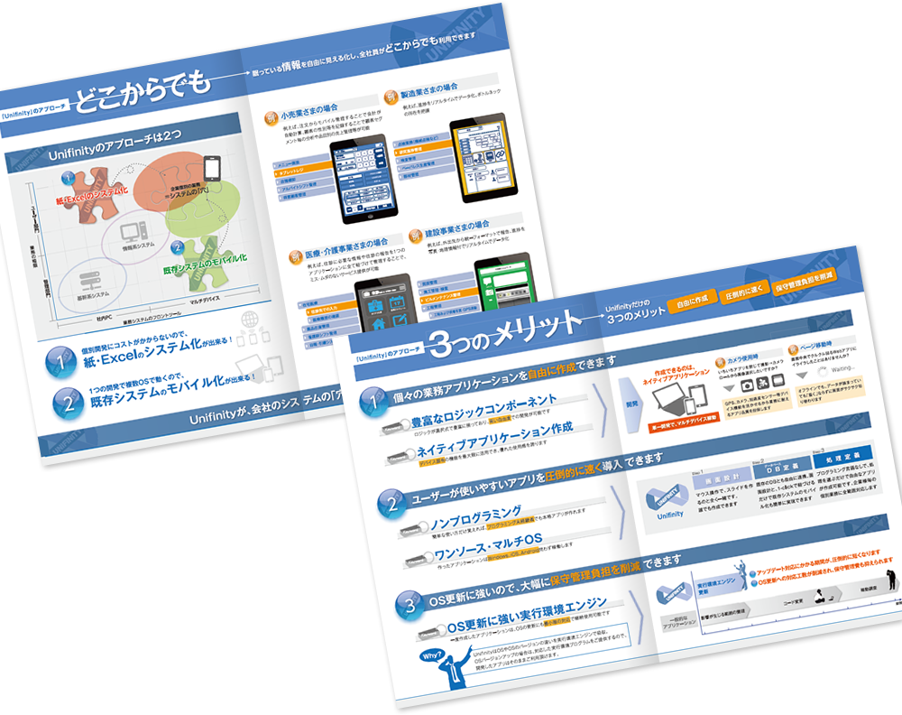 ユニフィニティー様 パンフレットデザイン実績
