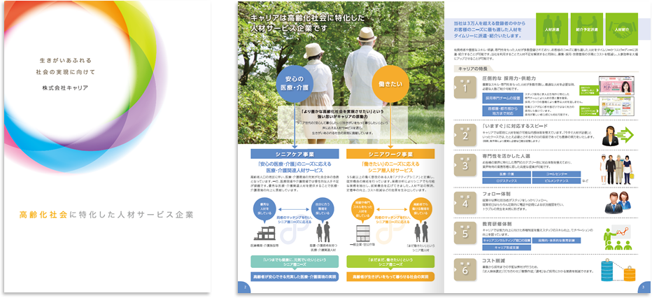 キャリア様 会社案内デザイン実績