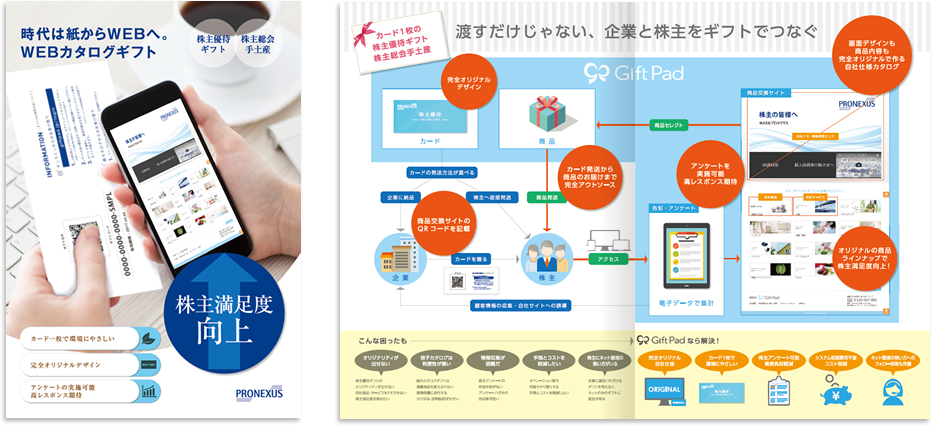 ギフトパッド様 パンフレットデザイン実績