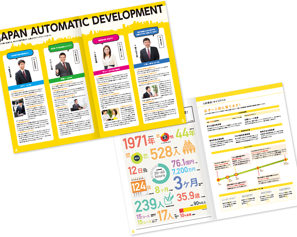 日本自動化開発様 採用パンフレットデザイン実績