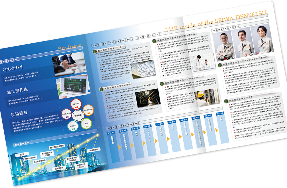 聖和電設様 採用パンフレットデザイン実績