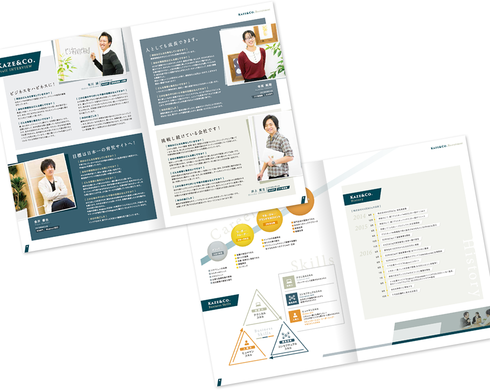 KAZE & Co.様 採用パンフレットデザイン実績