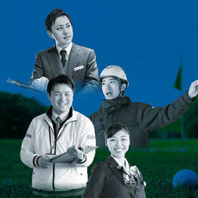 パシフィックゴルフマネージメント株式会社 様 採用パンフレット制作実績：PGMで働く社員の集合写真