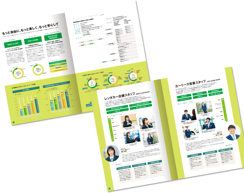 トヨタレンタリース埼玉様 採用パンフレットデザイン実績