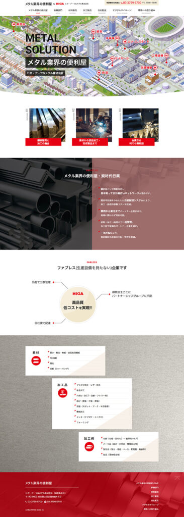 ヒガ・アーツ＆メタル株式会社 様 ホームページ制作実績
